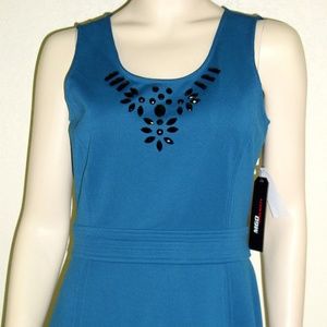 Miss Sixty NWT Teal Sleeveless Detailed Dress